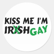 Kiss Me Im Irish Gay Stickers