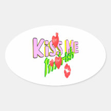 Kiss Me Im Irish Oval Sticker