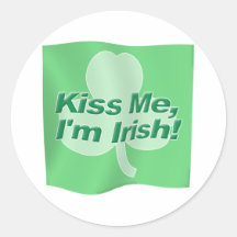 Kiss Me Im Irish Round Sticker
