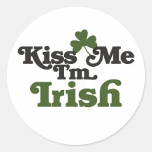 Kiss me Im Irish Round Stickers