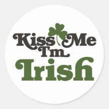 Kiss me Im Irish Round Stickers