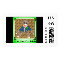 Kiss Me, I'm Irish - Sock Monkey postage