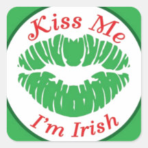 Kiss Me I'm Irish Square Sticker