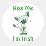 Kiss Me I'm Irish Stickers With Lucky The Cat