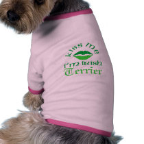 Kiss Me I'm Irish, Terrier, Doggie T-Shirt pet clothing
