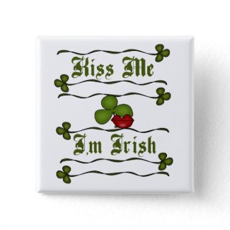 Kiss Me I'm Irish Tshirts and Gifts button