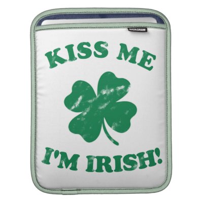 Kiss me I'm Irish Vintage Ipad Sleeve