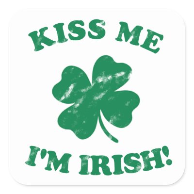 Kiss me I'm Irish Vintage Square Stickers