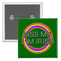 Kiss Me I'm Irish with Full Rainbow buttons