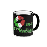 Kiss Me I'm Italian Black Background Mug