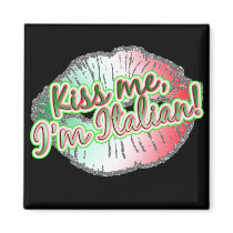 kiss me im italian glitter lips magnets