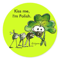 Kiss Me I'm Polish Shamrock Sticker by zooogle Kiss Me I'm Polish Shamrock Sticker