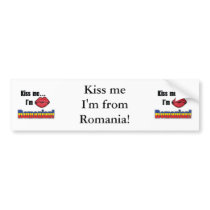 Kiss Me I'm Romanian bumper stickers