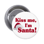 Kiss me I'm Santa button