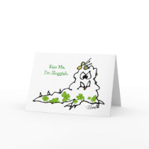 Kiss Me I'm Sluggish Cartoon St. Paddys Day Card cards