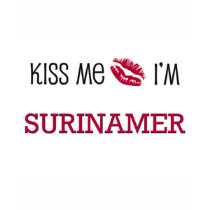 Kiss Me I'm SURINAMER t-shirts by flagshirt Kiss Me I'm SURINAMER t-shirts