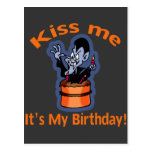 Kiss Me It's My Halloween Birthday Post Card
