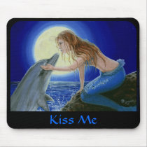 Kiss Me Mermaid & Dolphin Fantasy mousepad