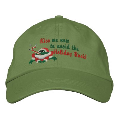 Kiss Me Now Frog Embroidered Baseball Cap Kiss Me Now Frog Embroidered Baseball Cap