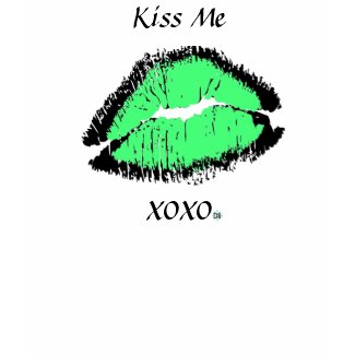 Kiss me-sea green zazzle_shirt