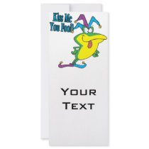 kiss me you fool jester frog cartoon rack cards