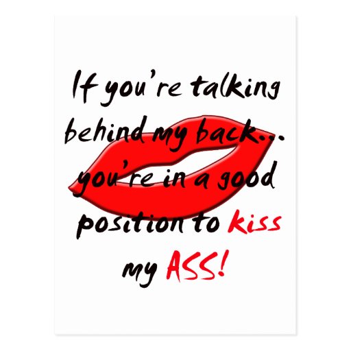 Kiss My Ass Postcard Zazzle 