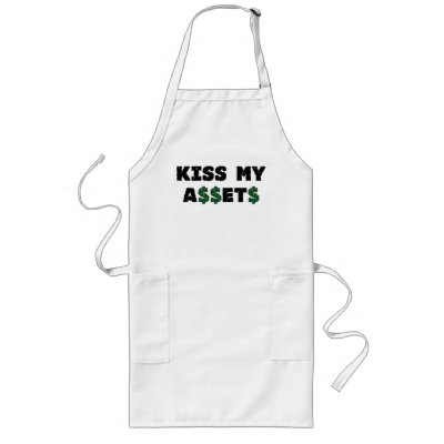 Kiss My Assets Funny Investor Apron by GeekTeesGifts