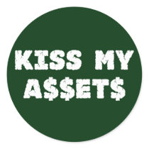 Kiss My Assets Funny Wall Street Stickers