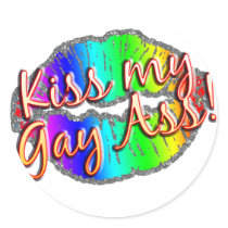 kiss my gay ass stickers by littlethings kiss my gay ass stickers