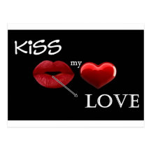 kiss my love post card