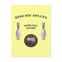 Kiss My Splits Bowling Postcard