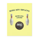 Kiss My Splits Bowling Postcard