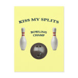 Kiss My Splits Bowling Postcard