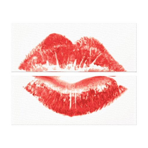 Kiss Red Lips Gallery Wrapped Canvas Zazzle