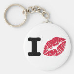 Kiss red lips keychain