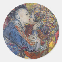 "Kiss" Round Stickers
