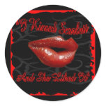 Kiss Scarlett Round Stickers