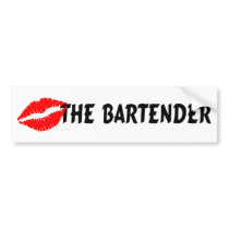 Kiss The Bartender Bumper Sticker