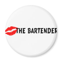 Kiss The Bartender Refrigerator Magnet