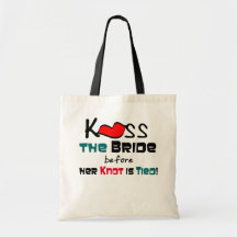 Kiss the Bride Tote Bags