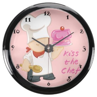 Kiss the Chef Aqua Clock