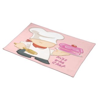 Kiss the Chef Cloth Placemat (20" x 14")