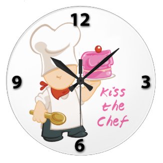Kiss the Chef Round Wall Clock