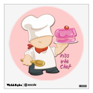 Kiss the Chef Round Wall Decal