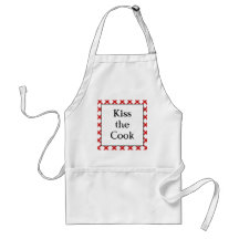 Kiss the Cook Kitchen Custom Retro Saying Aprons