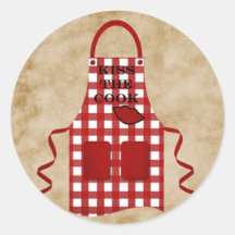 Kiss The Cook Round Sticker