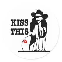 Kiss This Cowgirl Ass stickers by WhiteTiger_LLC Kiss This Cowgirl Ass stickers