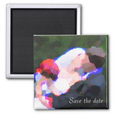 Kiss WaterColor, Save the date Fridge Magnet