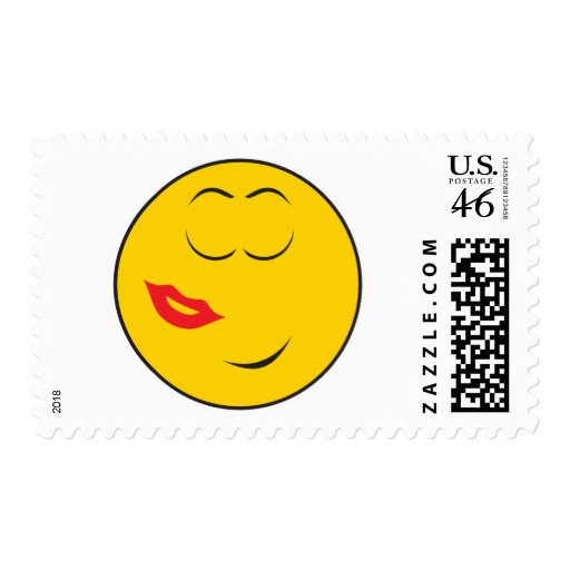 Kissed Smiley Face Postage Stamps
