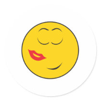 Kissed Smiley Face stickers
